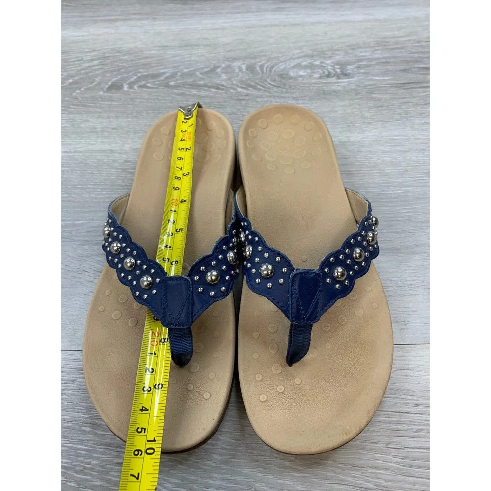 Vionic Starley Women's Blue Studded Thong Sandals 7.5 Casual Comfort Shoes - Picture 7 of 10